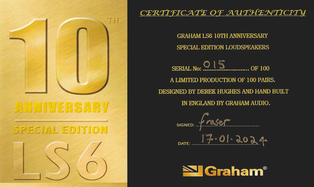 Graham AudioLS6 10th Anniversary Limited Edition